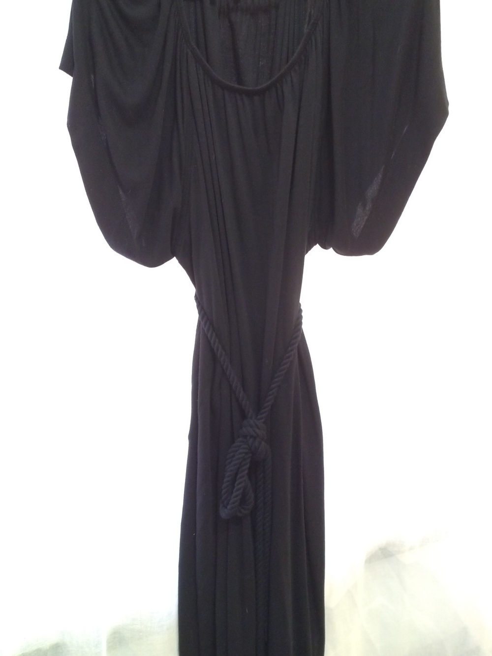 ATM Classic Black Batwing Dress with Original Rope Tie Belt